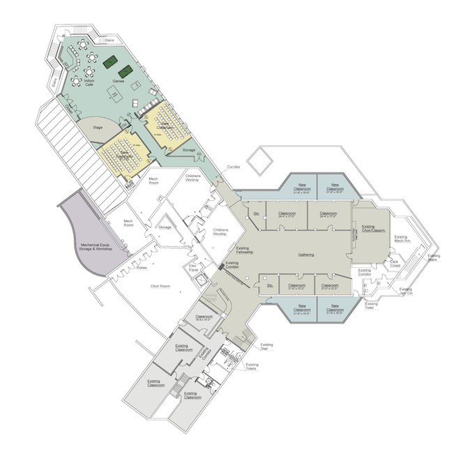 Gen1 Architectural Group:First Reformed Church - Basement Plan 